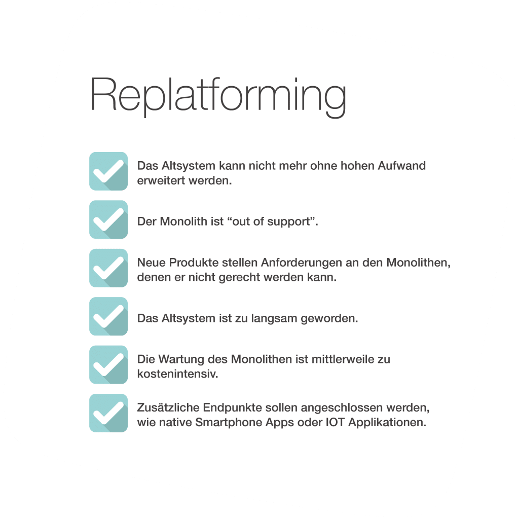 Checkliste, wann ein Replatforming oder ein Wechsel zu Composable Commerce sinnvoll ist