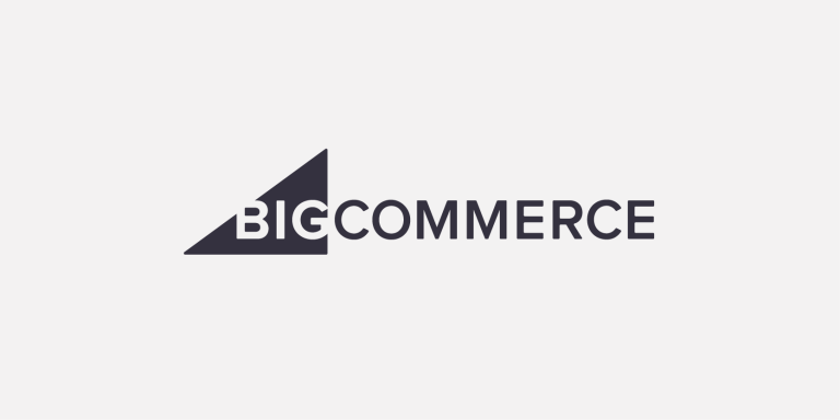 Logo von BigCommerce auf hellgrauen Hintergrund